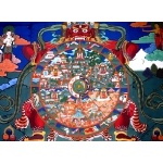 Buddhist Wheel of Life mural in Paro Dzong. Photo by Rick Taylor. Copyright Borderland Tours. All rights reserved.