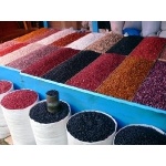 Bean display in San Cristobal native market. Photo by Rick Taylor. Copyright Borderland Tours. All rights reserved.