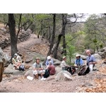Lunch at Boot Spring, Chisos Mountains. Photo by Rick Taylor. Copyright Borderland Tours. All rights reserved.