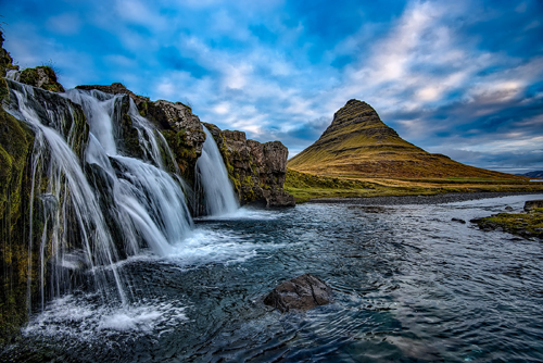 Kirkjufell and waterfall. Photo by David Mark. All rights reserved.