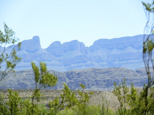 View of sierra del carmen from rio grande village. Photo by Rick Taylor. Copyright Borderland Tours. All rights reserved. 