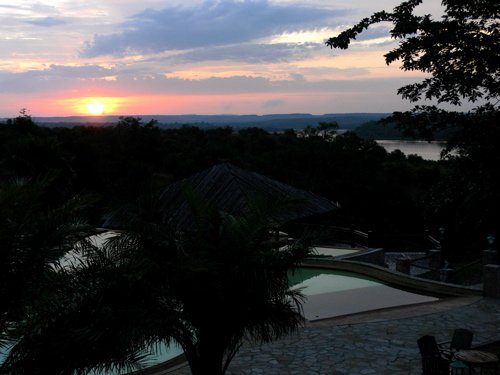 Sunrise over the nile from paraa lodge. Photo by Rick Taylor. Copyright Borderland Tours. All rights reserved.